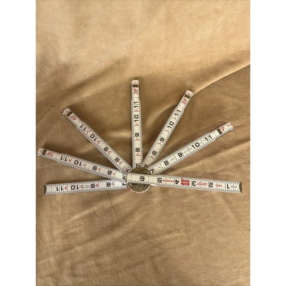 Lufkin Red End No. 1066D Engineers  Wood Folding Ruler Brass Lock Joints 6 Foot